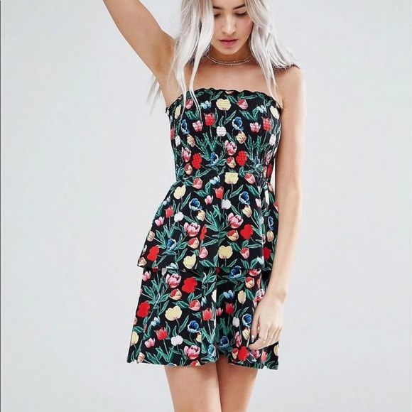 ASOS Petite Dresses & Skirts - ASOS Floral ribbed Dress